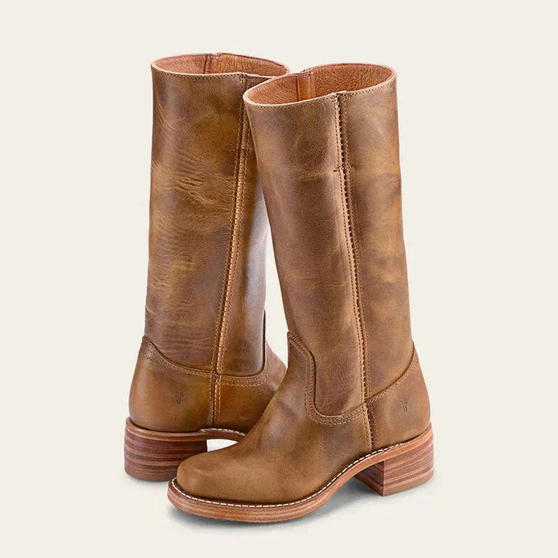 Gwendolyn - Women's Slim Fit Block Heel Knee High Boots