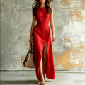 Hadewych - Women’s Sleeveless High-Slit Maxi Dress
