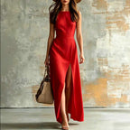 Hadewych - Women’s Sleeveless High-Slit Maxi Dress