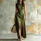 Hadewych - Women’s Sleeveless High-Slit Maxi Dress