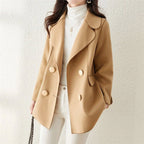 Haley - Women's Double-Breasted Woolen Pea Coat