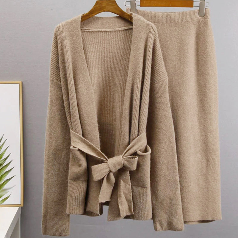 Hannah - Women's Knit Cardigan and Midi Skirt Set