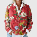 Harper - Women's Botanical Floral Print Knit Cardigan