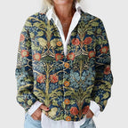 Harper - Women's Botanical Floral Print Knit Cardigan