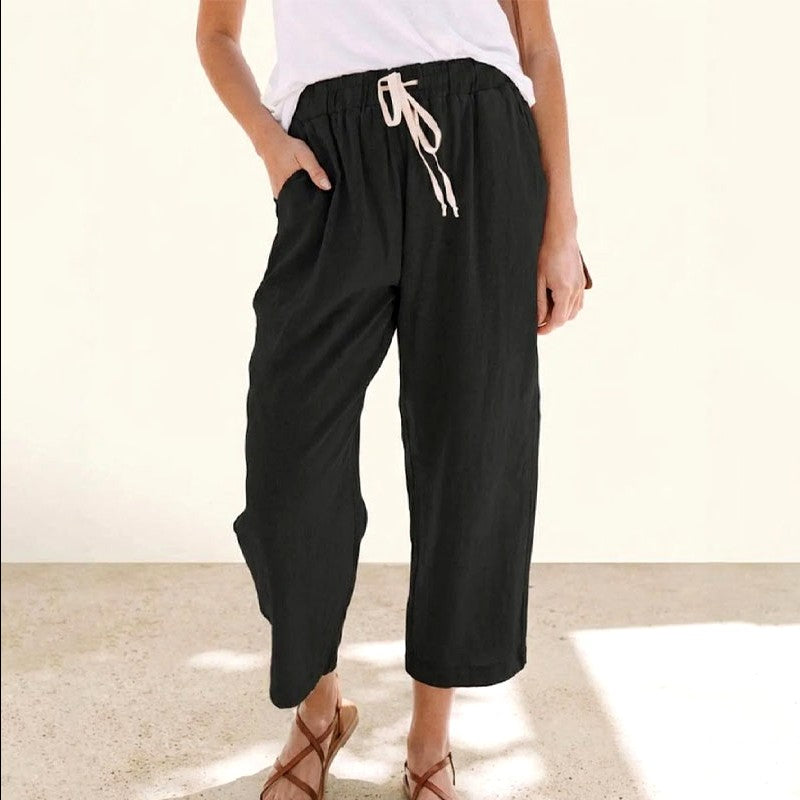 Harriet - Women’s Relaxed Drawstring Cropped Pants