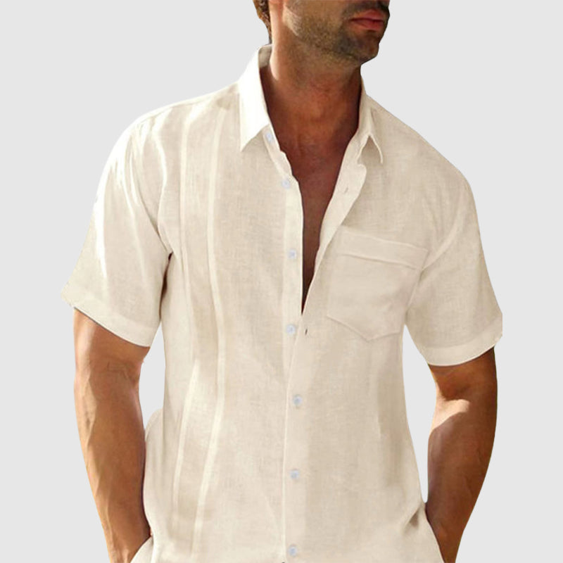Harrison - Men's Relaxed Fit Linen Short Sleeve Shirt