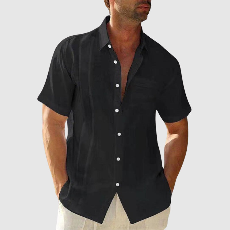 Harrison - Men's Relaxed Fit Linen Short Sleeve Shirt