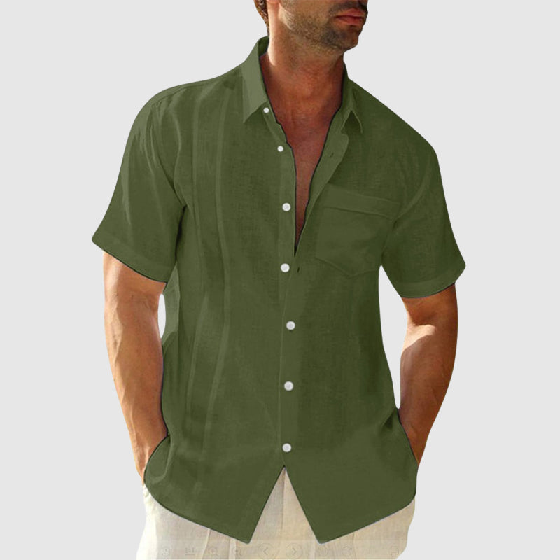 Harrison - Men's Relaxed Fit Linen Short Sleeve Shirt