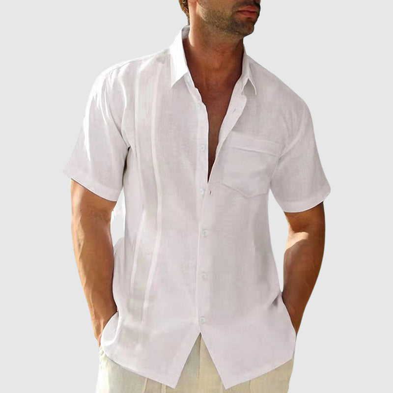 Harrison - Men's Relaxed Fit Linen Short Sleeve Shirt