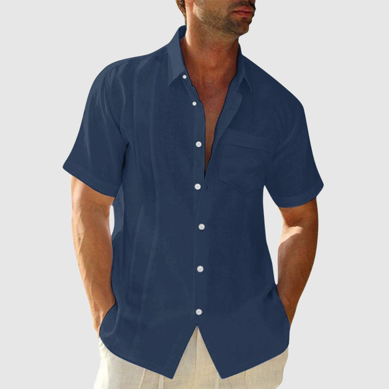 Harrison - Men's Relaxed Fit Linen Short Sleeve Shirt