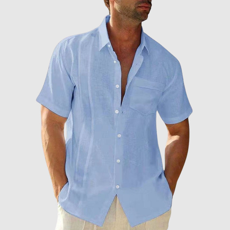 Harrison - Men's Relaxed Fit Linen Short Sleeve Shirt