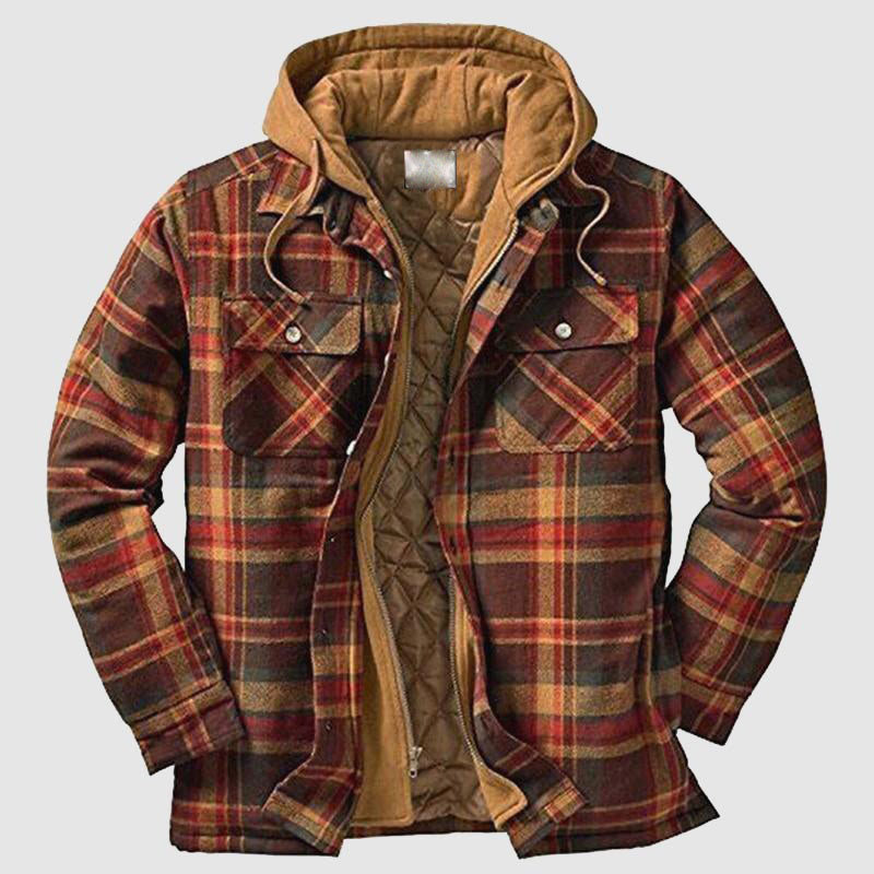 Hartley - Men's Plaid Hooded Shirt Jacket