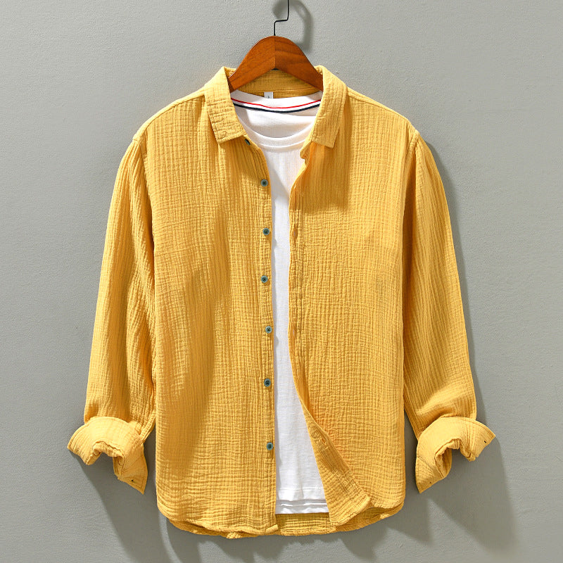 Harvey - Men's Crinkle Long Sleeve Button-Down Shirt