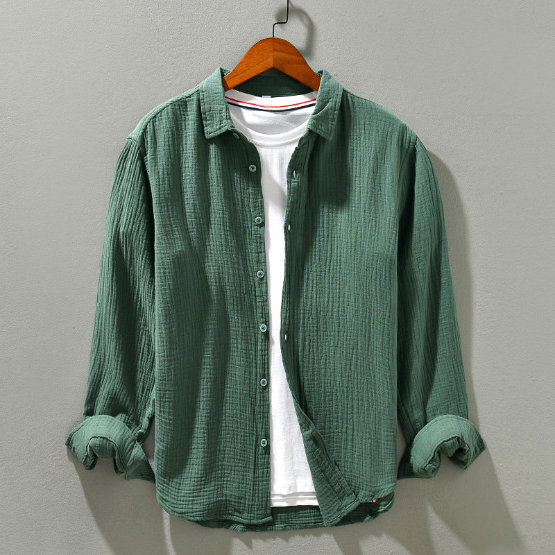 Harvey - Men's Crinkle Long Sleeve Button-Down Shirt
