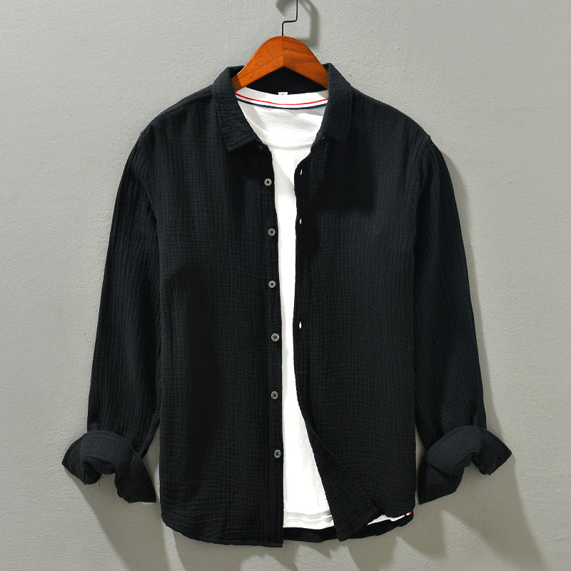 Harvey - Men's Crinkle Long Sleeve Button-Down Shirt
