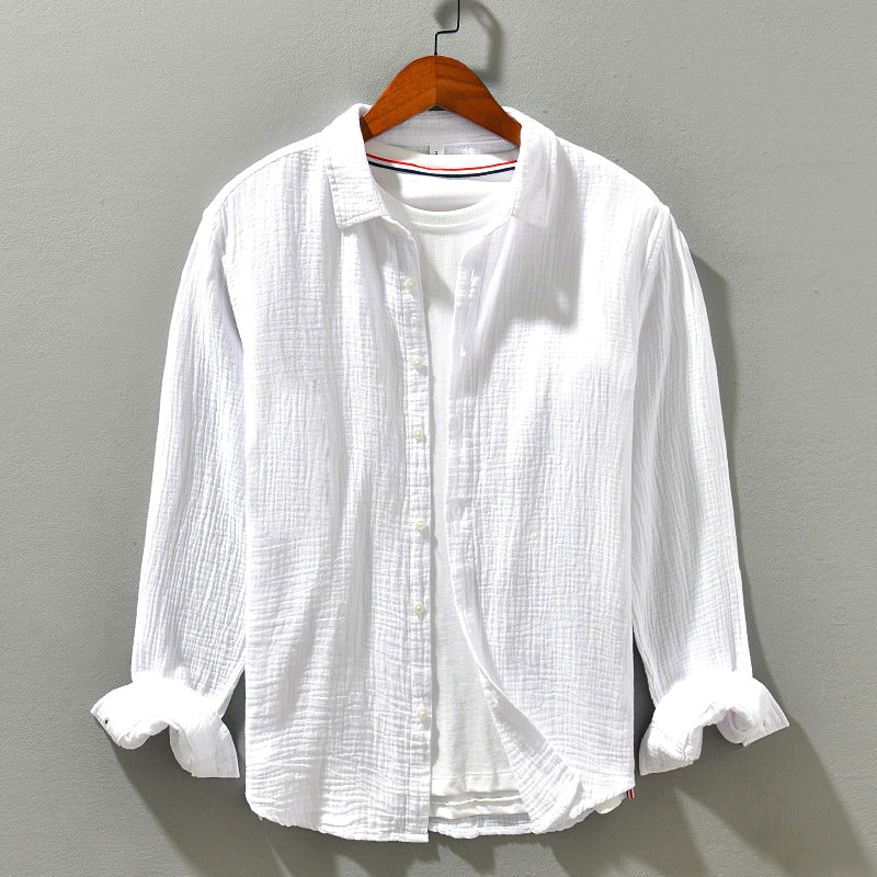 Harvey - Men's Crinkle Long Sleeve Button-Down Shirt