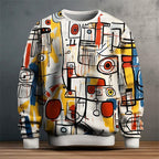Henry - Men's Abstract Graphic Print Crewneck Sweater