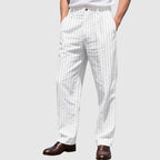 Henry - Men’s Linen Pinstripe Straight-Leg Pants