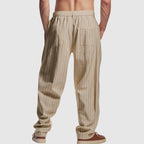 Henry - Men’s Linen Pinstripe Straight-Leg Pants