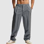 Henry - Men’s Linen Pinstripe Straight-Leg Pants