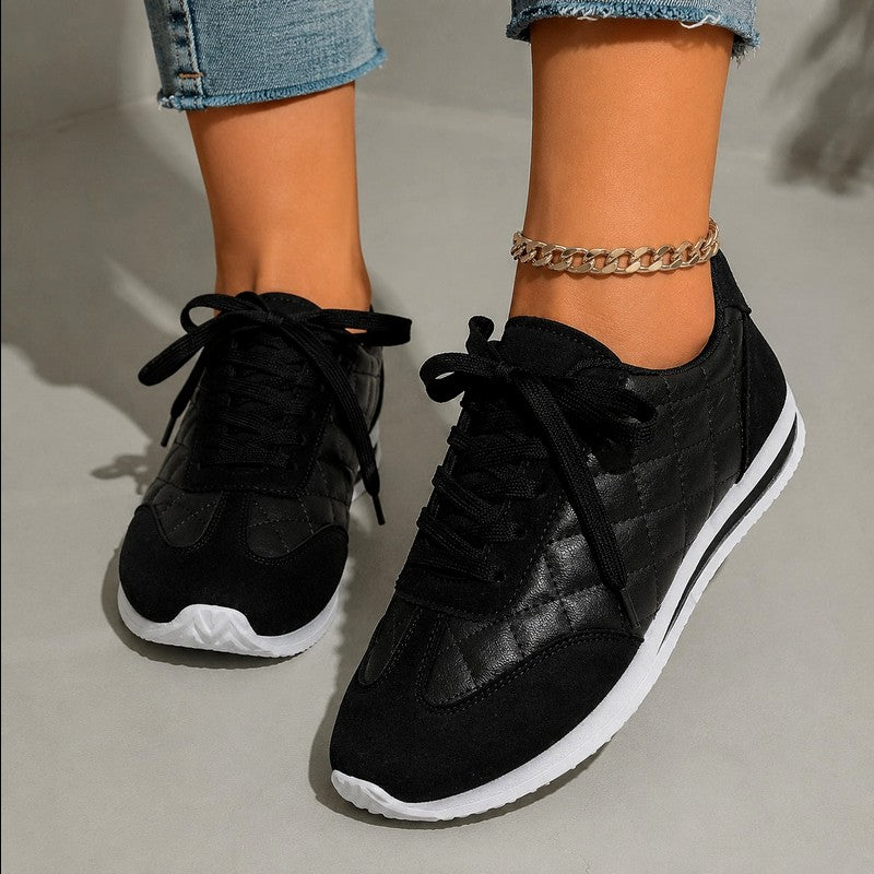 Hildegard - Quilted Padded Comfort Low-Top Sneakers