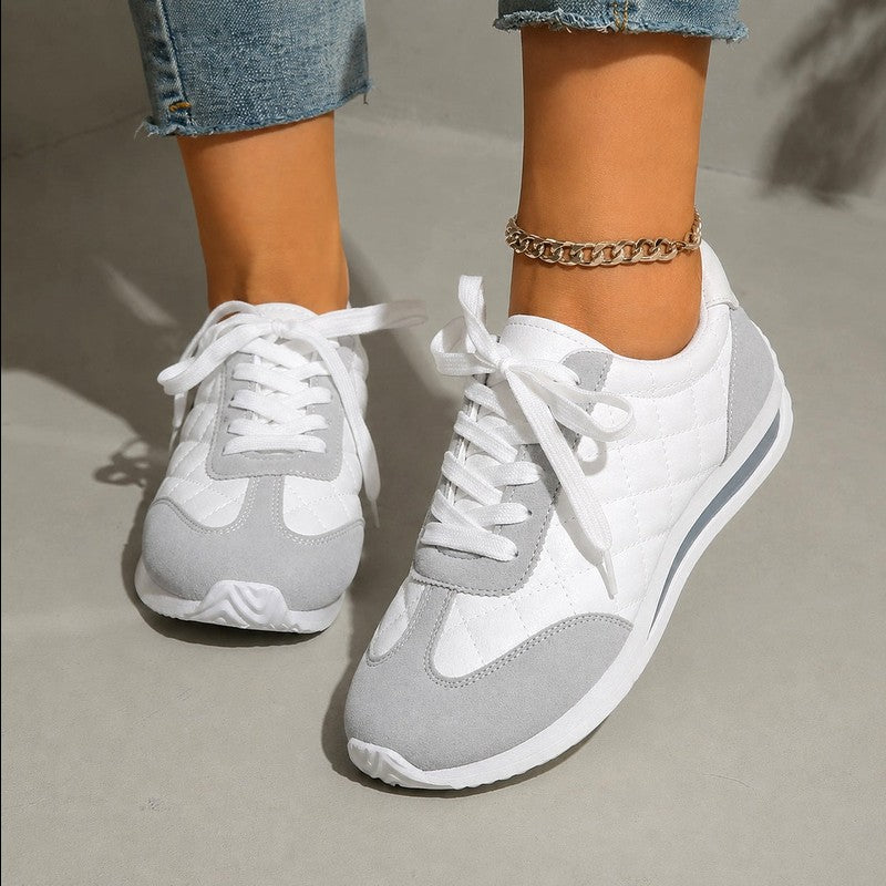 Hildegard - Quilted Padded Comfort Low-Top Sneakers