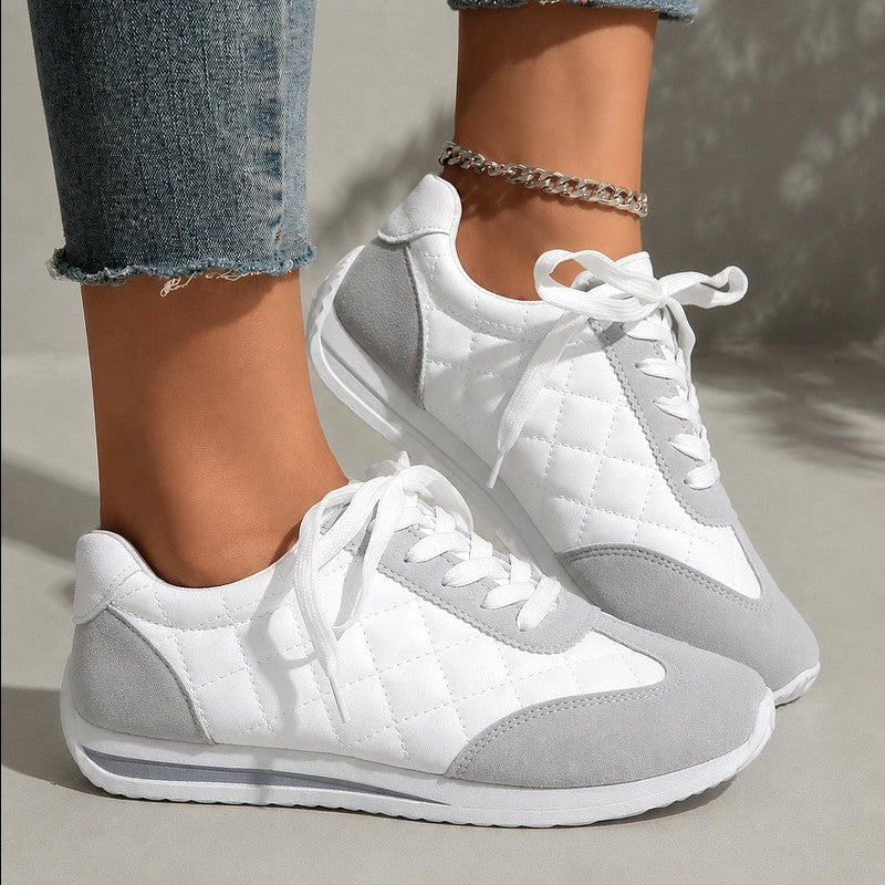 Hildegard - Quilted Padded Comfort Low-Top Sneakers