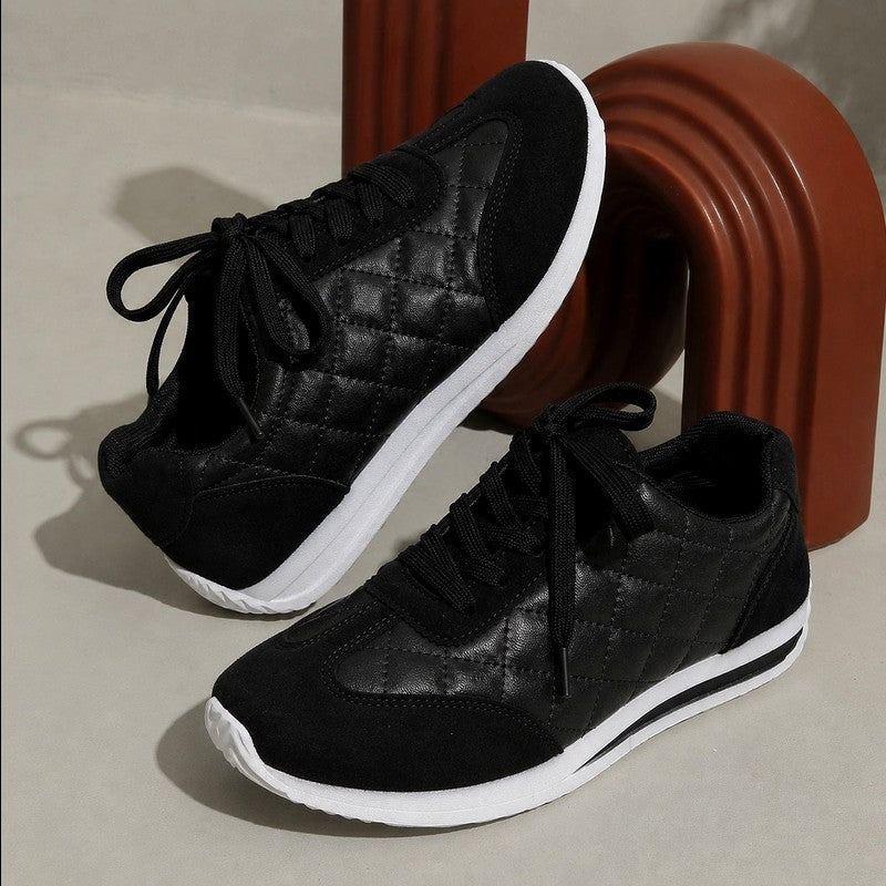 Hildegard - Quilted Padded Comfort Low-Top Sneakers
