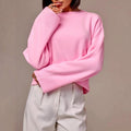 Holly - Women's Cropped Mock Neck Sweater