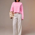 Holly - Women's Cropped Mock Neck Sweater