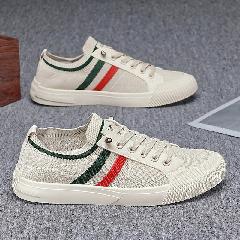 Hudson - Men's Striped Accent Breathable Knit Sneakers