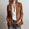 Iris - Women's Faux Suede Tailored Blazer