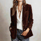 Iris - Women's Faux Suede Tailored Blazer