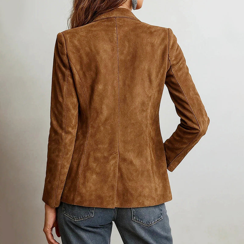Iris - Women's Faux Suede Tailored Blazer