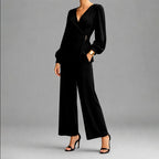 Isolde - Women’s Wrap-Front Wide-Leg Two-Piece Set