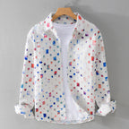 Jacob - Men's Geometric Print Button-Up Shirt