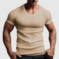 Jason - Men's Ribbed V-Neck T-Shirt