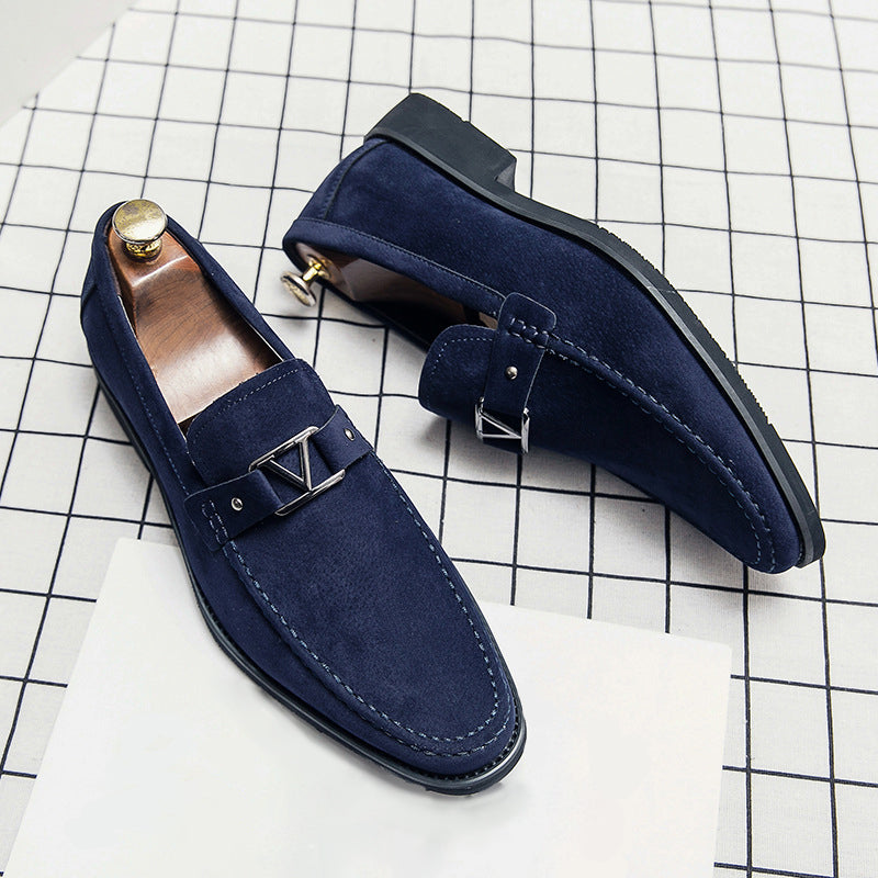 Jeffrey - Men's Metal V-Bit Faux-Suede Dress Shoes