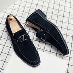 Jeffrey - Men's Metal V-Bit Faux-Suede Dress Shoes