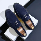 Jeffrey - Men's Metal V-Bit Faux-Suede Dress Shoes