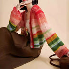 Jemma - Women's Rainbow Striped Knitted Cardigan
