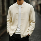 Jerry -  Men's Mandarin Collar Toggle Knit Cardigan