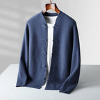 Jerry -  Men's Mandarin Collar Toggle Knit Cardigan