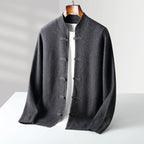 Jerry -  Men's Mandarin Collar Toggle Knit Cardigan