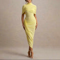 Jolanda - Women's Block Backless Ruched Bodycon Dress