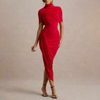 Jolanda - Women's Block Backless Ruched Bodycon Dress