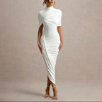 Jolanda - Women's Block Backless Ruched Bodycon Dress