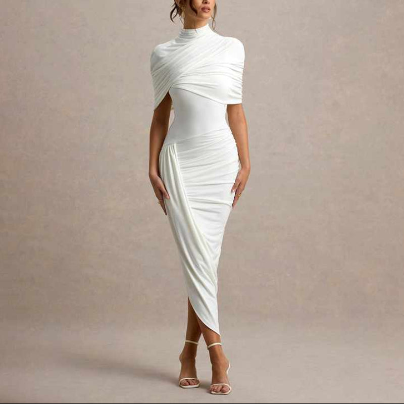 Jolanda - Women's Block Backless Ruched Bodycon Dress