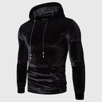 Jones - Men's Plush Velour Drawstring Hooded Sweatshirt