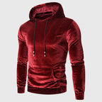 Jones - Men's Plush Velour Drawstring Hooded Sweatshirt